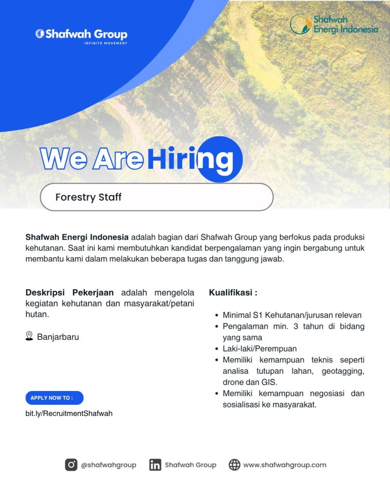 📢 OPEN RECRUITMENT — PT SHAFWAH ENERGI INDONESIA 🌱⚡