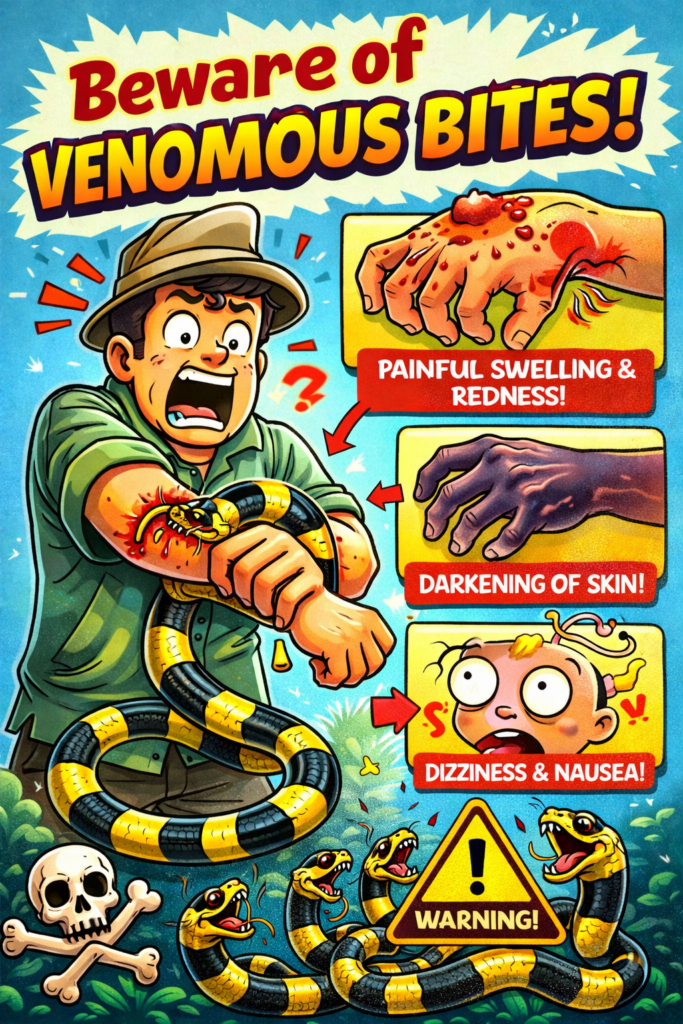 Beware of venomous snake bites